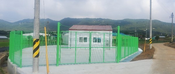 함평 국산지구 공공하수 처리시설 전경.