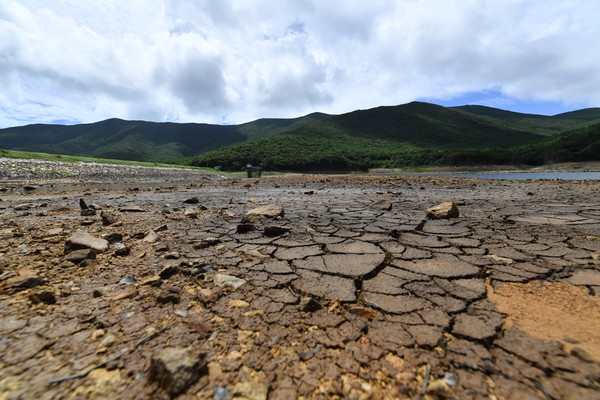 4일 오전 완도군 보길도 부황제의 바닥이 가뭄으로 갈라져있다. /뉴시스